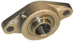 Browning - 1-7/16" ID, 6-1/8" OAL x 3-35/64" OAH 2-Bolt Flange - 3,493 Lb Static Cap, 5,782 Lb Dyn Cap, 5-1/8" Btw Mnt Hole Ctrs, Stainless Steel - Americas Industrial Supply
