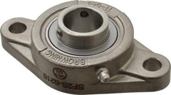 Browning - 1" ID, 4-7/8" OAL x 2-11/16" OAH 2-Bolt Flange - 1,651 Lb Static Cap, 2,801 Lb Dyn Cap, 3-57/64" Btw Mnt Hole Ctrs, Stainless Steel - Americas Industrial Supply