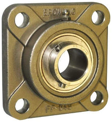 Browning - 1-1/4" ID, 4-1/4" OAL x 4-1/4" OAH 4-Bolt Flange - 2,567 Lb Static Cap, 4,381 Lb Dyn Cap, 3-1/4" Btw Mnt Hole Ctrs, Stainless Steel - Americas Industrial Supply