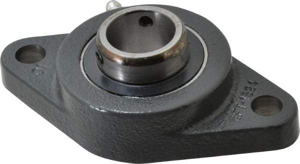 Browning - 1" ID, 4-7/8" OAL x 2-3/4" OAH 2-Bolt Flange Air Handling - 1,651 Lb Static Cap, 2,801 Lb Dyn Cap, 3-57/64" Btw Mnt Hole Ctrs, Cast Iron - Americas Industrial Supply