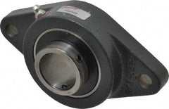 Browning - 1-3/16" ID, 5-9/16" OAL x 3-1/8" OAH 2-Bolt Flange Air Handling - 2,567 Lb Static Cap, 4,381 Lb Dyn Cap, 4-19/32" Btw Mnt Hole Ctrs, Cast Iron - Americas Industrial Supply