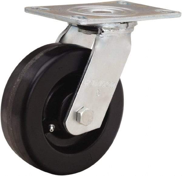 Hamilton - 6" Diam x 2" Wide x 7-1/2" OAH Top Plate Mount Swivel Caster - Phenolic, 900 Lb Capacity, Straight Roller Bearing, 4-1/2 x 6-1/4" Plate - Americas Industrial Supply