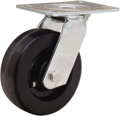 Hamilton - 6" Diam x 2" Wide x 7-1/2" OAH Top Plate Mount Swivel Caster - Phenolic, 900 Lb Capacity, Straight Roller Bearing, 4-1/2 x 6-1/4" Plate - Americas Industrial Supply