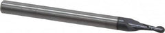 SGS - 1/16" Diam, 3/16" LOC, 2 Flute Solid Carbide Ball End Mill - AlTiN Finish, Single End, 1-1/2" OAL, 1/8" Shank Diam, Spiral Flute - Americas Industrial Supply