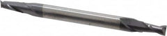Accupro - 3/32", 3/16" LOC, 1/8" Shank Diam, 1-1/2" OAL, 2 Flute, Solid Carbide Square End Mill - Double End, AlTiN Finish, Spiral Flute, 30° Helix, Centercutting, Right Hand Cut, Right Hand Flute - Americas Industrial Supply