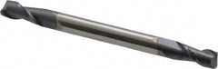 Accupro - 1/8", 1/4" LOC, 1/8" Shank Diam, 1-1/2" OAL, 2 Flute, Solid Carbide Square End Mill - Double End, AlTiN Finish, Spiral Flute, 40° Helix, Centercutting, Right Hand Cut, Right Hand Flute - Americas Industrial Supply
