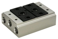 ARO/Ingersoll-Rand - 1/2", 1/2" 2 Station Manifold Stacking Solenoid Valve - For Use with 2 Station - Americas Industrial Supply