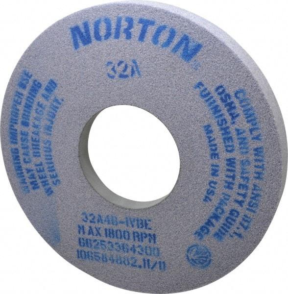 Norton - 14" Diam x 5" Hole x 1-1/2" Thick, I Hardness, 46 Grit Surface Grinding Wheel - Aluminum Oxide, Type 5, Coarse Grade, 1,800 Max RPM, Vitrified Bond, One-Side Recess - Americas Industrial Supply
