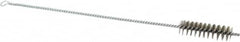 Schaefer Brush - 3" Long x 7/8" Diam Stainless Steel Long Handle Wire Tube Brush - Single Spiral, 15" OAL, 0.007" Wire Diam, 3/8" Shank Diam - Americas Industrial Supply