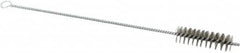 Schaefer Brush - 3" Long x 1" Diam Stainless Steel Long Handle Wire Tube Brush - Single Spiral, 15" OAL, 0.007" Wire Diam, 3/8" Shank Diam - Americas Industrial Supply