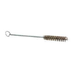 Schaefer Brush - 3" Long x 1/2" Diam Stainless Steel Long Handle Wire Tube Brush - Single Spiral, 27" OAL, 0.006" Wire Diam, 0.17" Shank Diam - Americas Industrial Supply