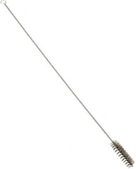 Schaefer Brush - 3" Long x 7/8" Diam Stainless Steel Long Handle Wire Tube Brush - Single Spiral, 27" OAL, 0.007" Wire Diam, 3/8" Shank Diam - Americas Industrial Supply