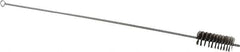 Schaefer Brush - 3" Long x 1-1/4" Diam Stainless Steel Long Handle Wire Tube Brush - Single Spiral, 27" OAL, 0.007" Wire Diam, 3/8" Shank Diam - Americas Industrial Supply