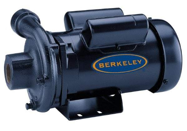 Berkeley - TEFC Motor, 208-230/460 Volt, 3 Phase, 2 HP, Cast Iron Straight Pump - 1-1/2 Inch Inlet, 1-1/4 Inch Outlet, 131 Max Head psi, Noryl Impeller - Americas Industrial Supply