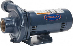 Berkeley - TEFC Motor, 208-230/460 Volt, 3 Phase, 2-1/2 HP, Cast Iron Straight Pump - 2 Inch Inlet, 1-1/2 Inch Outlet, 142 Max Head psi, Brass Impeller - Americas Industrial Supply