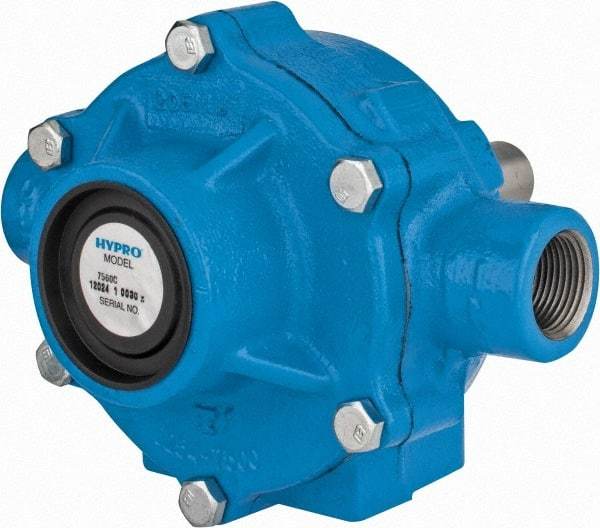 Pentair - 8-Roller Pump, Cast Iron Housing Material, Roller Spray Pump Only - 3/4 Inch Inlet Size, 3/4 Inch Outlet Size, 300 psi Max Working Pressure, 1000 Max RPM, Viton, Lip, 416 Stainless Steel, NPT - Americas Industrial Supply