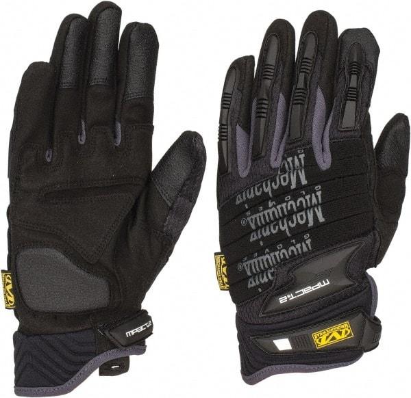 Mechanix Wear - Size L (10) Synthetic Leather/Spandex/Lycra/TPR Anti-Vibration/Impact Protection Work Gloves - For Mechanic's & Lifting, Uncoated, Hook & Loop Cuff, Full Fingered, Black, Paired - Americas Industrial Supply