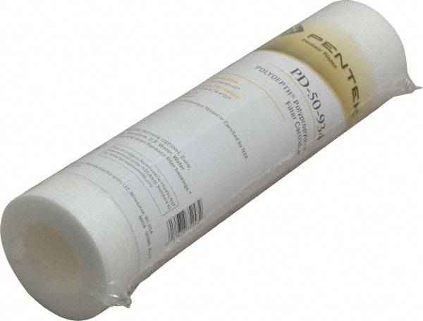 Pentair - 2-1/2" OD, 50µ, Polypropylene Thermal Bonded Cartridge Filter - 9.88" Long, Reduces Sediments - Americas Industrial Supply