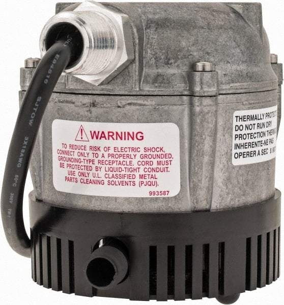 Little Giant Pumps - 115 Amp Rating, 115 Volts, Electric Button Operation, Submersible Pump - Cast Aluminum Housing - Americas Industrial Supply