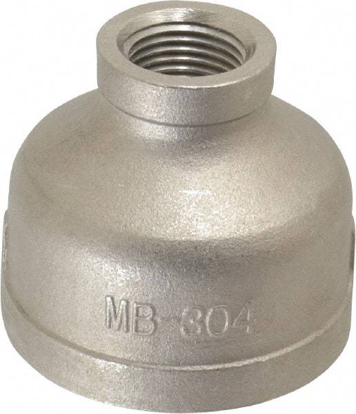 Merit Brass - 1-1/2 x 1/2" Grade 304 Stainless Steel Pipe Reducer Coupling - FNPT x FNPT End Connections, 150 psi - Americas Industrial Supply