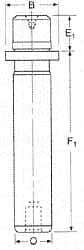 Dayton Lamina - 1" Diam x 4-3/16" Long Demountable Ball Bearing Guide Post - 5/16-18, 1-5/16" Collar OD, 1-3/16" Above Collar, Hardened Steel - Americas Industrial Supply