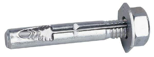 Wej-It - 5/8" Diam, 4-1/2" OAL, Wedge Expansion Concrete Anchor - Steel, Zinc-Plated Finish, Hex Head - Americas Industrial Supply