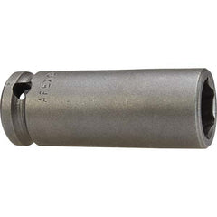 Impact Socket: 3/8″ Drive, 0.438″ Socket, Square Drive 6-Point, 2″ OAL