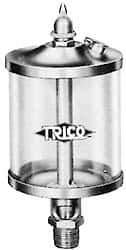 Trico - 1 Outlet, Glass Bowl, 1 Ounce Manual-Adjustable Oil Reservoir - 1/8 NPT Outlet, 1-5/8" Diam x 5-11/16" High - Americas Industrial Supply