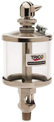 Trico - 1 Outlet, Glass Bowl, 2.5 Ounce Manual-Adjustable Oil Reservoir - 1/8 NPT Outlet, 2-1/8" Diam x 5-7/16" High - Americas Industrial Supply