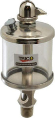 Trico - 1 Outlet, Glass Bowl, 2.5 Ounce Manual-Adjustable Oil Reservoir - 1/4 NPT Outlet, 2-1/8" Diam x 5-7/16" High - Americas Industrial Supply