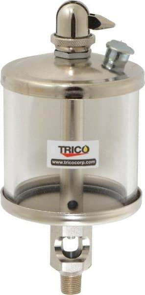 Trico - 1 Outlet, Glass Bowl, 5 Ounce Manual-Adjustable Oil Reservoir - 1/8 NPT Outlet, 2-5/8" Diam x 6-1/16" High - Americas Industrial Supply