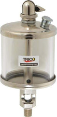 Trico - 1 Outlet, Glass Bowl, 5 Ounce Manual-Adjustable Oil Reservoir - 1/8 NPT Outlet, 2-5/8" Diam x 6-1/16" High - Americas Industrial Supply