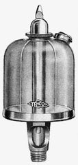 Trico - 1 Outlet, Acrylic Bowl, 8 Ounce Manual-Adjustable Oil Reservoir - 3/8 NPT Outlet, 2-5/8" Diam x 6-3/8" High - Americas Industrial Supply
