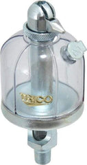 Trico - 1 Outlet, Acrylic Bowl, 2 Ounce Manual-Adjustable Oil Reservoir - 1/8 NPT Outlet, 1-15/16" Diam x 4-1/2" High - Americas Industrial Supply