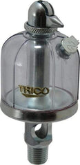 Trico - 1 Outlet, Acrylic Bowl, 2 Ounce Manual-Adjustable Oil Reservoir - 1/4 NPT Outlet, 1-15/16" Diam x 4-1/2" High - Americas Industrial Supply