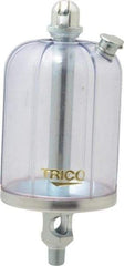 Trico - 1 Outlet, Acrylic Bowl, 8 Ounce Manual-Adjustable Oil Reservoir - 1/8 NPT Outlet, 2-5/8" Diam x 6-3/8" High - Americas Industrial Supply