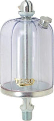 Trico - 1 Outlet, Acrylic Bowl, 8 Ounce Manual-Adjustable Oil Reservoir - 1/4 NPT Outlet, 2-5/8" Diam x 6-3/8" High - Americas Industrial Supply