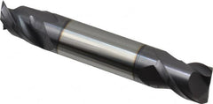 Accupro - 1/2", 5/8" LOC, 1/2" Shank Diam, 3" OAL, 2 Flute, Solid Carbide Square End Mill - Double End, AlTiN Finish, Spiral Flute, 40° Helix, Centercutting, Right Hand Cut, Right Hand Flute - Americas Industrial Supply