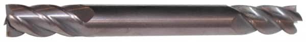 Accupro - 7/16", 7/8" LOC, 1/2" Shank Diam, 4" OAL, 4 Flute, Solid Carbide Square End Mill - Double End, AlTiN Finish, Spiral Flute, 40° Helix, Centercutting, Right Hand Cut, Right Hand Flute - Americas Industrial Supply