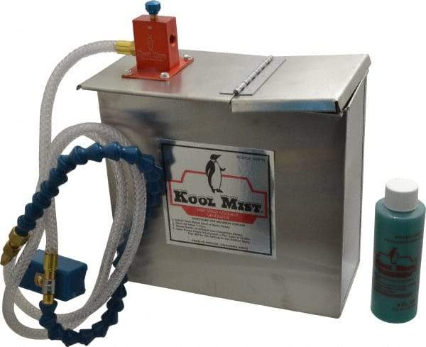 Kool Mist - 1 Outlet, 1 Gal Tank Capacity, Stainless Steel Tank Mist Coolant System - 4' Coolant Line Length, 18" Hose Length, 5/16" Nozzle Diam - Americas Industrial Supply