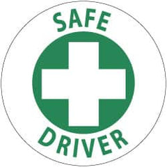 NMC - Safe Driver, Hard Hat Label - Green on White, 2" Thick, For Accident Prevention - Americas Industrial Supply