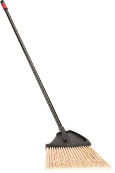 O-Cedar - 11" Wide, Yellow Polypropylene Bristles, Metal Handle, Angled Broom - Flagged, Water Resistant - Americas Industrial Supply