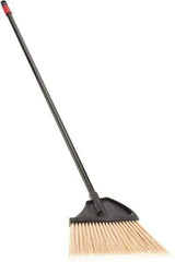 O-Cedar - 11" Wide, Yellow Polypropylene Bristles, Metal Handle, Angled Broom - Flagged, Water Resistant - Americas Industrial Supply