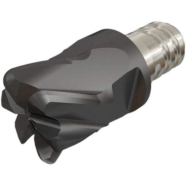 Iscar - MM ETR Grade IC908 Carbide End Milling Tip Insert - TiAlN Finish, 6 Flutes, 3/8" Cutting Diam, 0.19" Depth of Cut, 0.51" Extension, 1/8" Cnr Rad, 30° Helix - Americas Industrial Supply