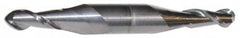 Accupro - 9/32" Diam, 11/16" LOC, 2 Flute Solid Carbide Ball End Mill - AlTiN Finish, Double End, 3-1/2" OAL, 3/8" Shank Diam, Spiral Flute - Americas Industrial Supply
