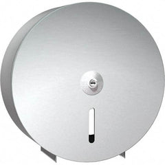 ASI-American Specialties, Inc. - Jumbo Single Roll Stainless Steel Toilet Tissue Dispenser - 14" Wide x 13-7/8" High x 4-1/2" Deep, Silver - Americas Industrial Supply