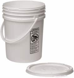 Made in USA - 5.5 Gallon Closure Capacity, Screw On Closure, White Drum Pail - Polyethylene, UN 12H2/Y24/S - Americas Industrial Supply