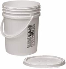 Made in USA - 5.5 Gallon Closure Capacity, Screw On Closure, White Drum Pail - Polyethylene, UN 12H2/Y24/S - Americas Industrial Supply