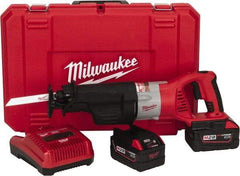 Milwaukee Tool - 28V, 0 to 2,000, 0 to 3,000 SPM, Cordless Reciprocating Saw - 1-1/8" Stroke Length, 15-7/8" Saw Length, 2 Lithium-Ion Batteries Included - Americas Industrial Supply