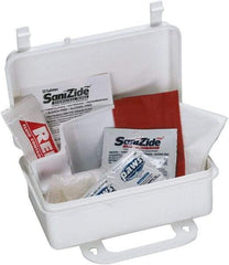 Medique - 10 Piece, 1 Person, Body Fluid Clean-Up First Aid Kit - 3-1/2" Wide x 2" Deep x 5" High, Plastic Case - Americas Industrial Supply